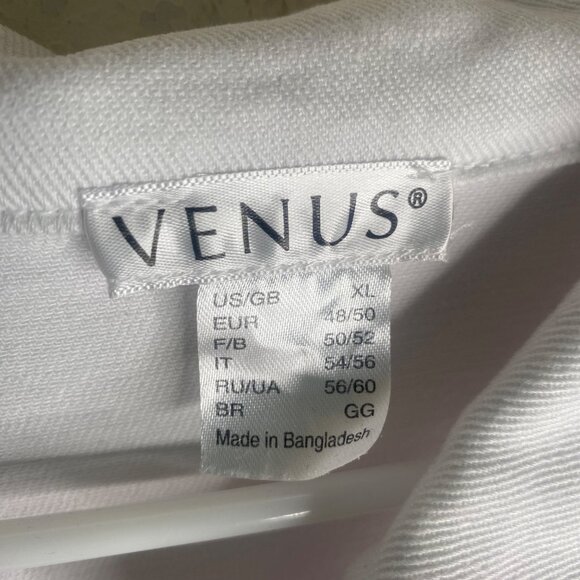 Venus White Denim Jacket Womens XL Snap Button Down Western Casual READ - Picture 2 of 13